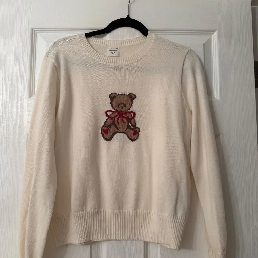 Abercrombie Kids Teddy Bear Bow Sweater